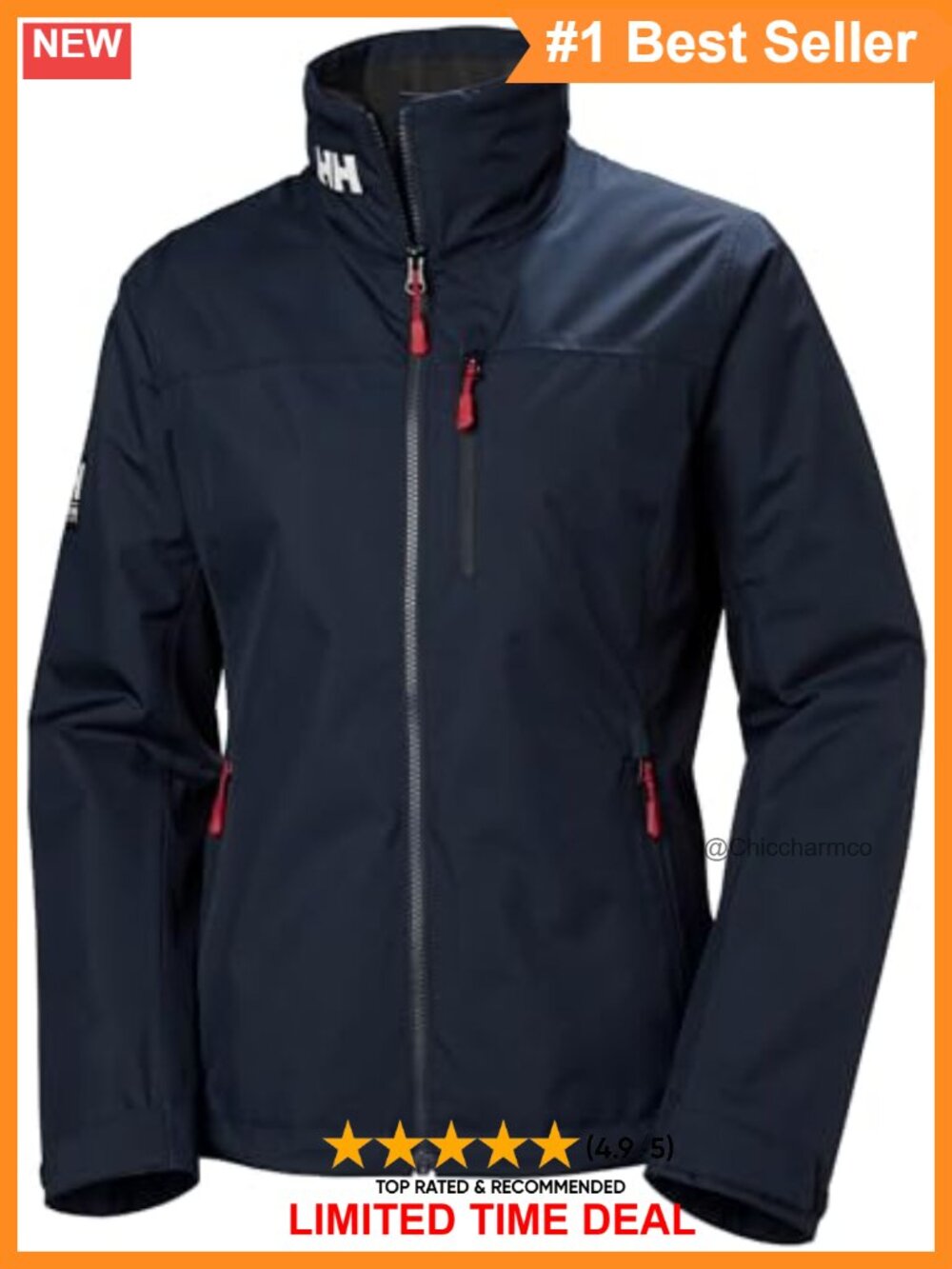 Waterproof Windproof Midlayer Sailing Jacket Fleece Lined Hip Length